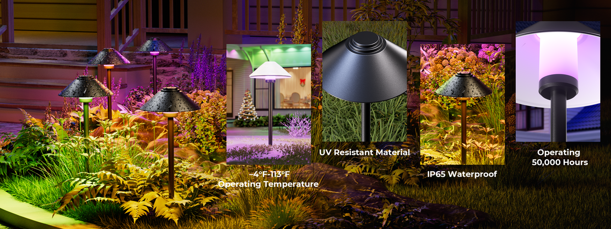 Solar mushroom path lights for garden and yard with waterproof and UV resistant design