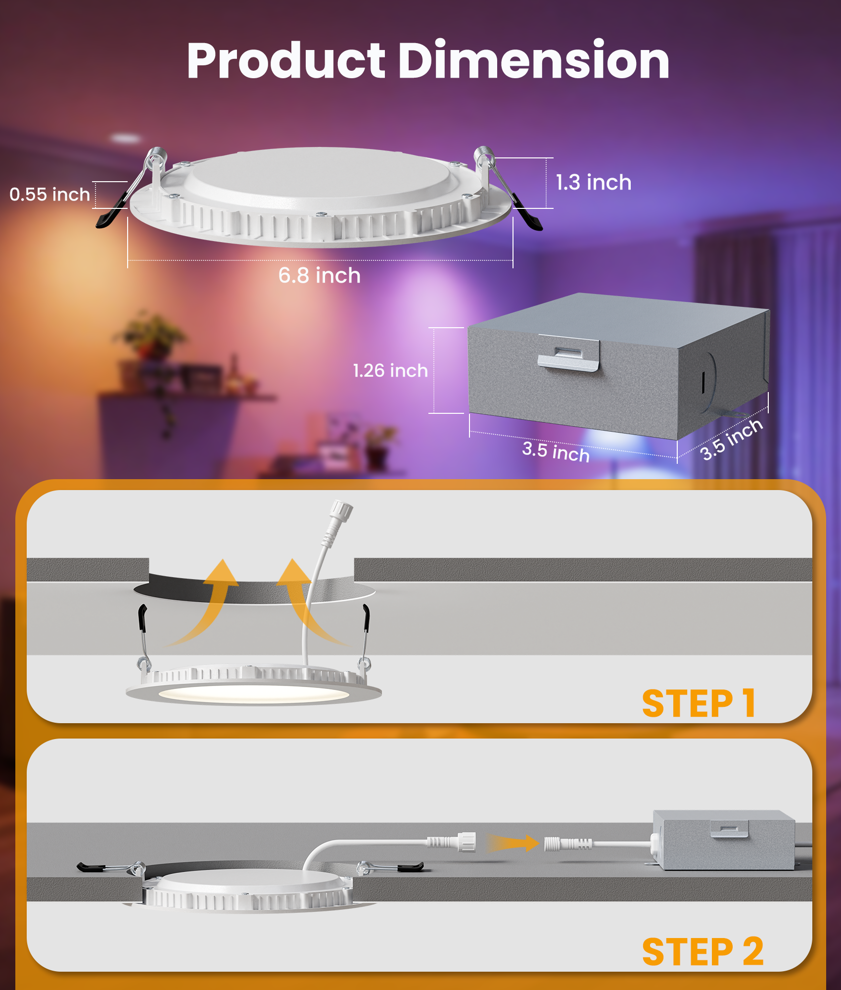 DeckTok 1200LM RGBCW Smart Recessed Light