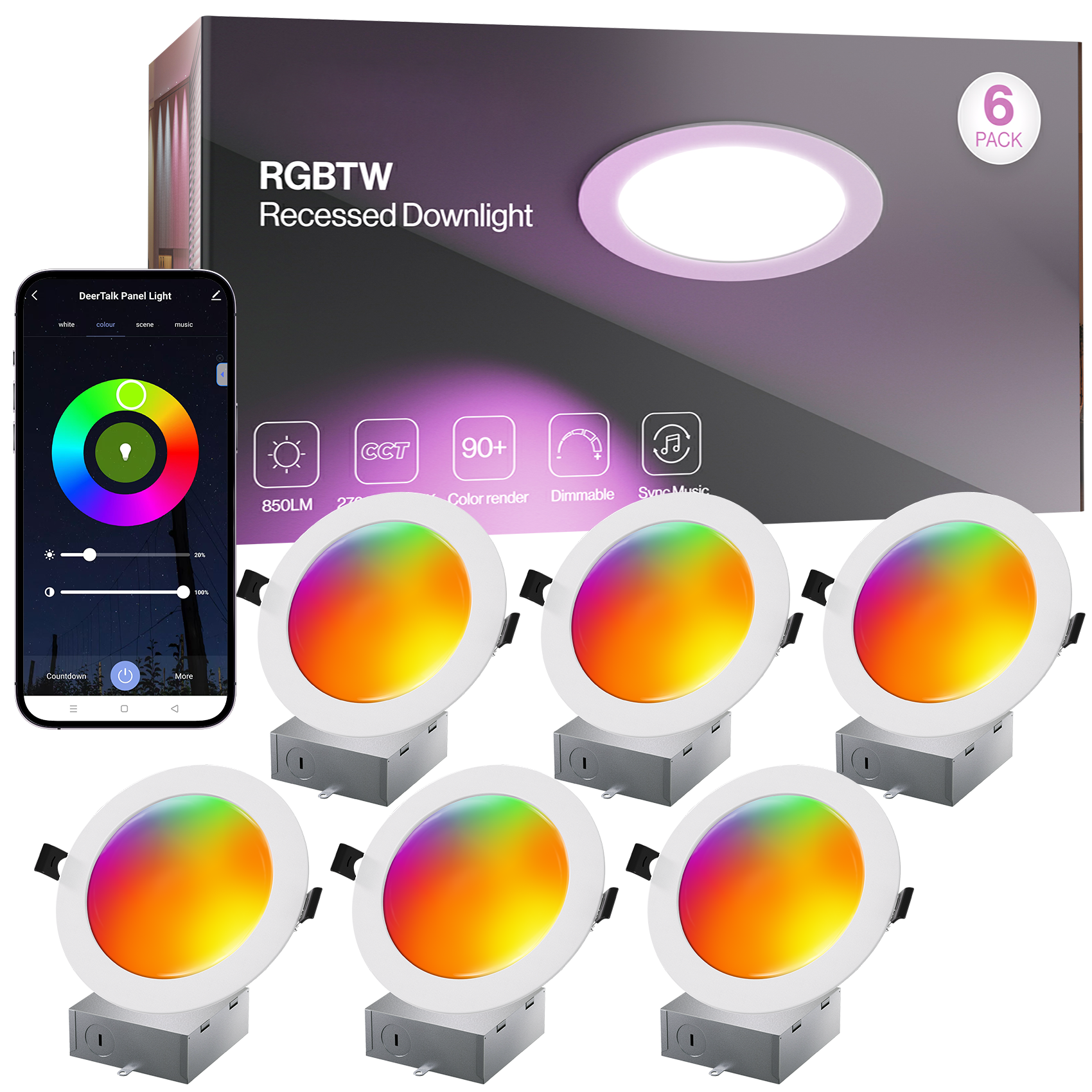 DeckTok 1200LM RGBCW Smart Recessed Light