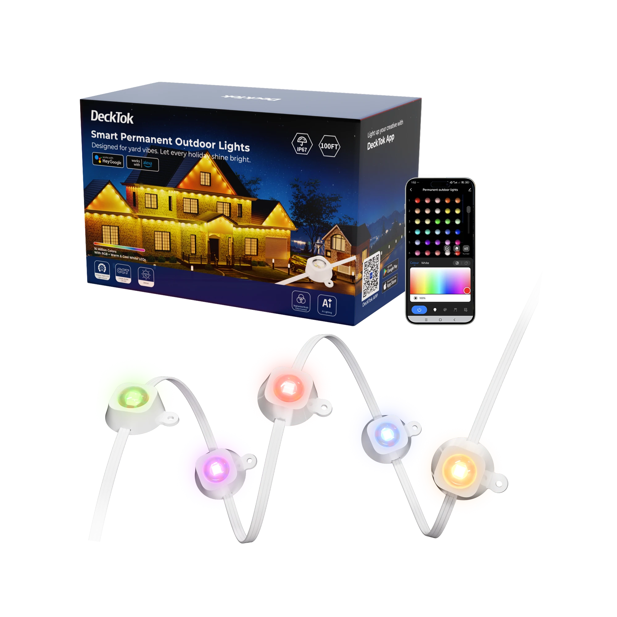 DeckTok Smart Permanent Outdoor Lights Pro