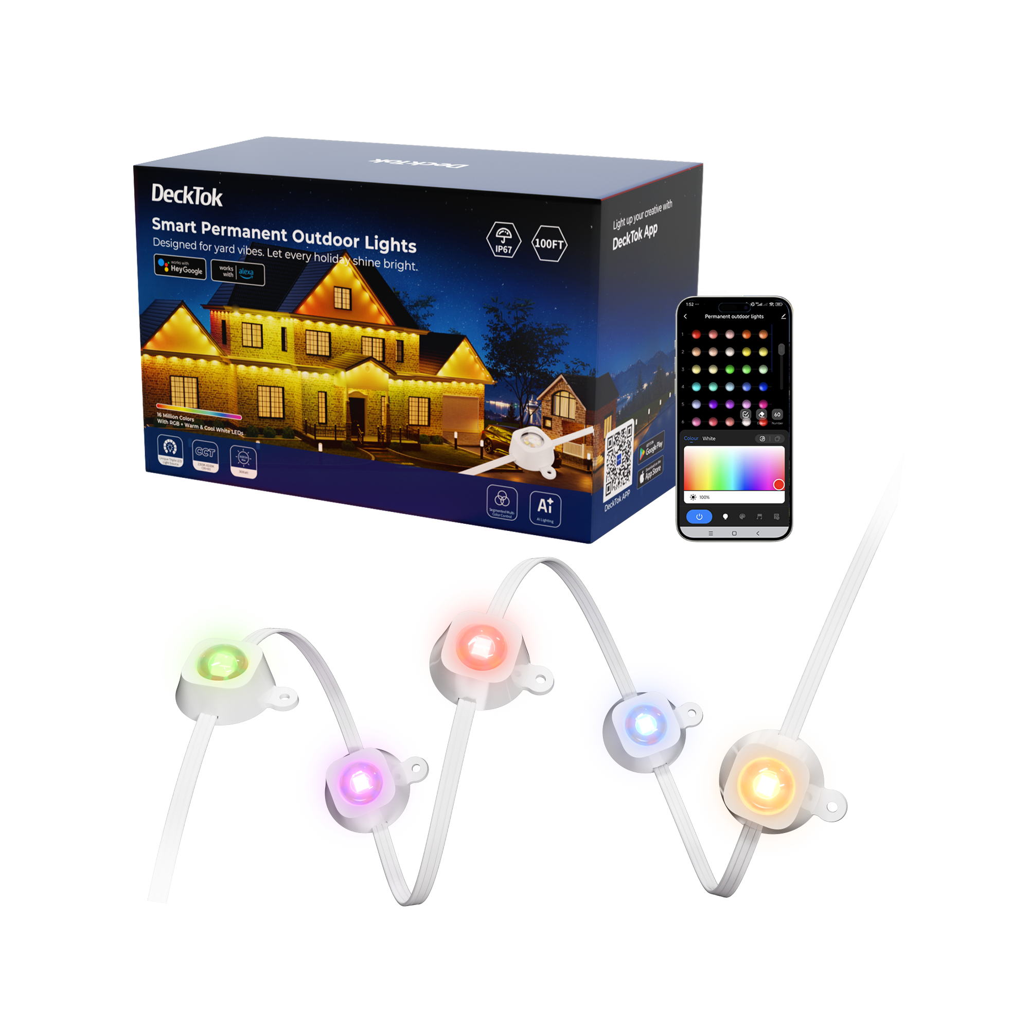 DeckTok Smart Permanent Outdoor Lights Pro