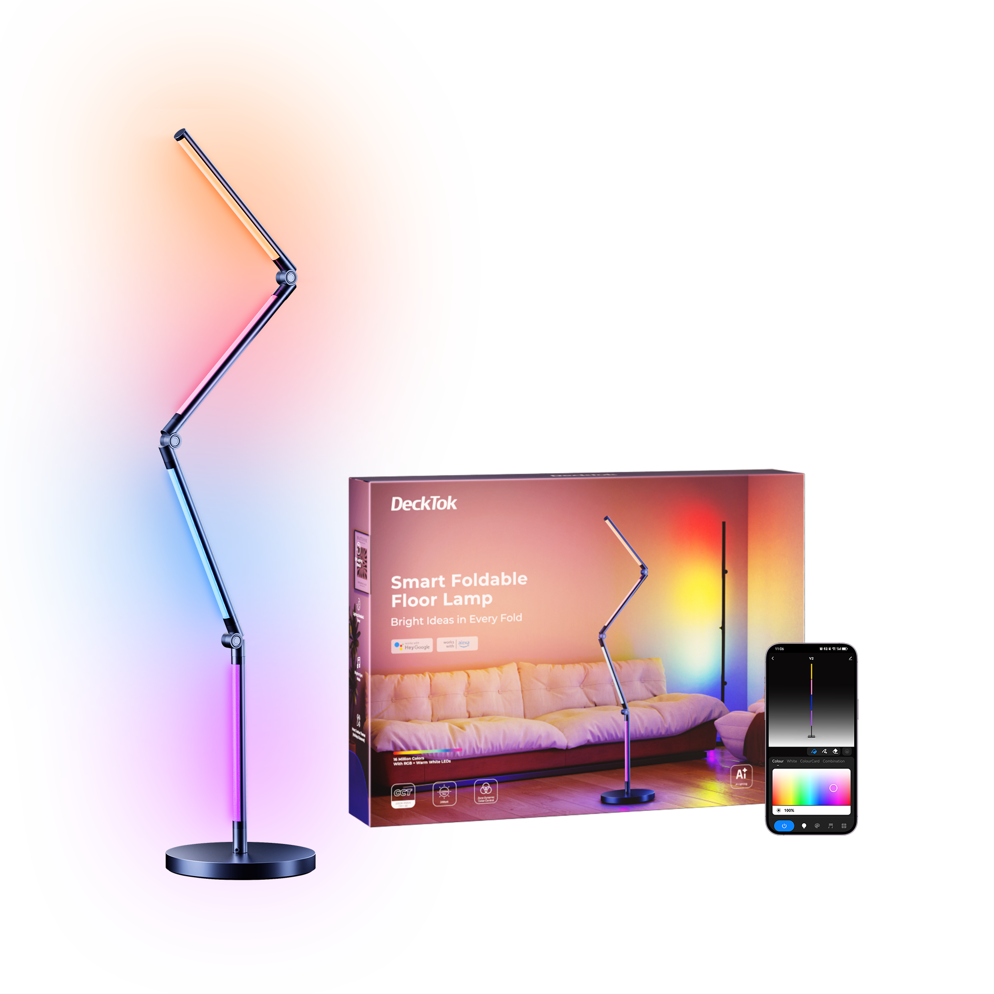 DeckTok Smart Foldable Floor Lamp