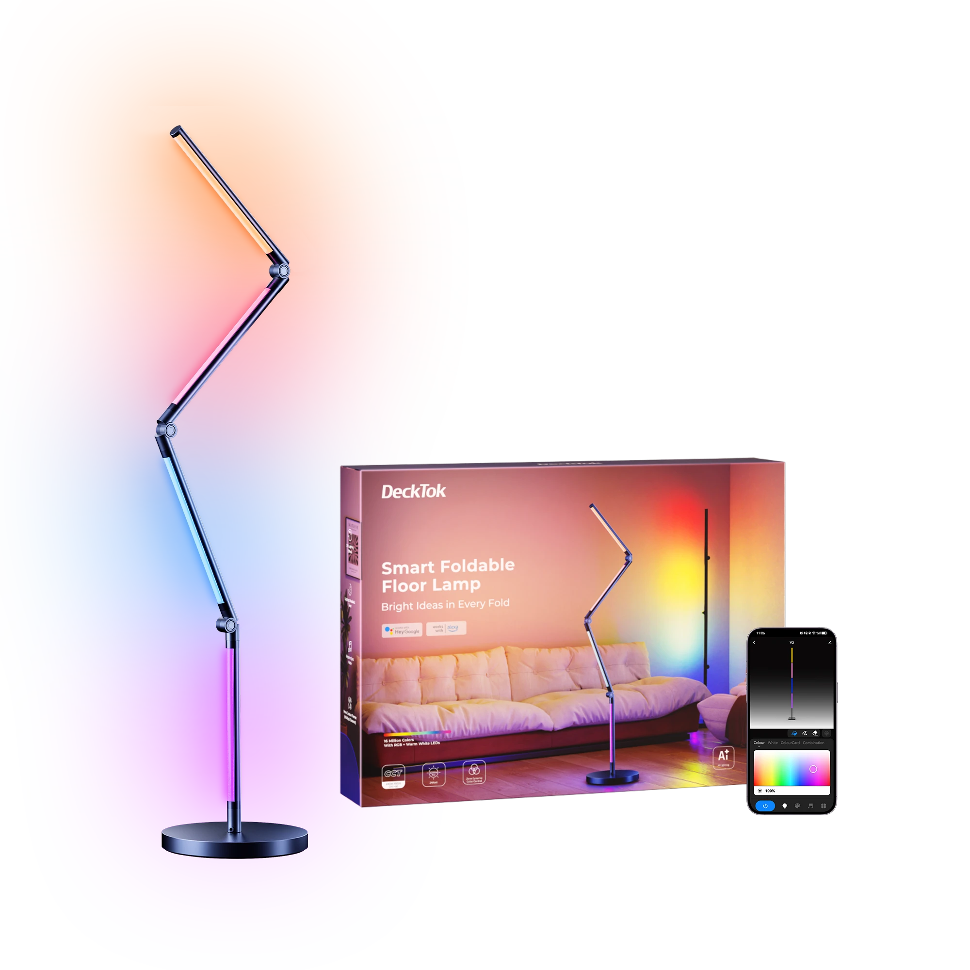 DeckTok Smart Foldable Floor Lamp