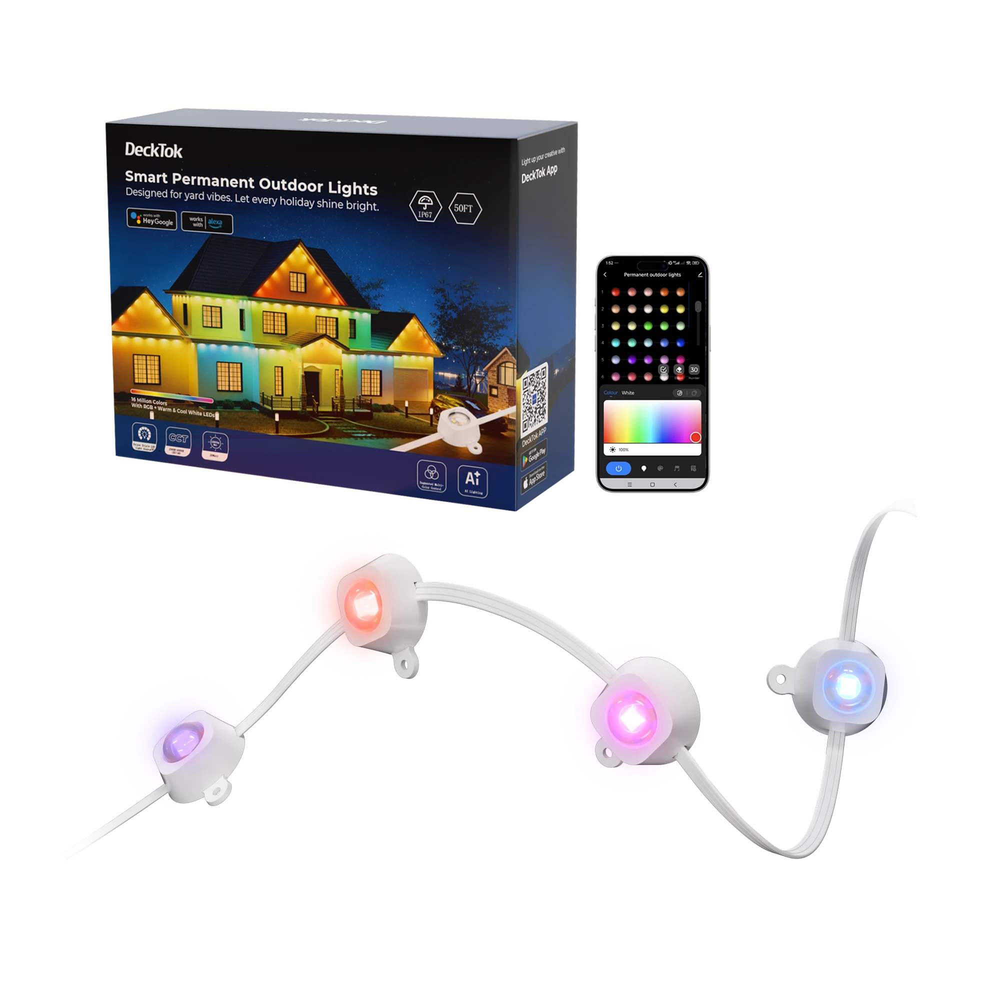 DeckTok Smart Permanent Outdoor Lights Pro