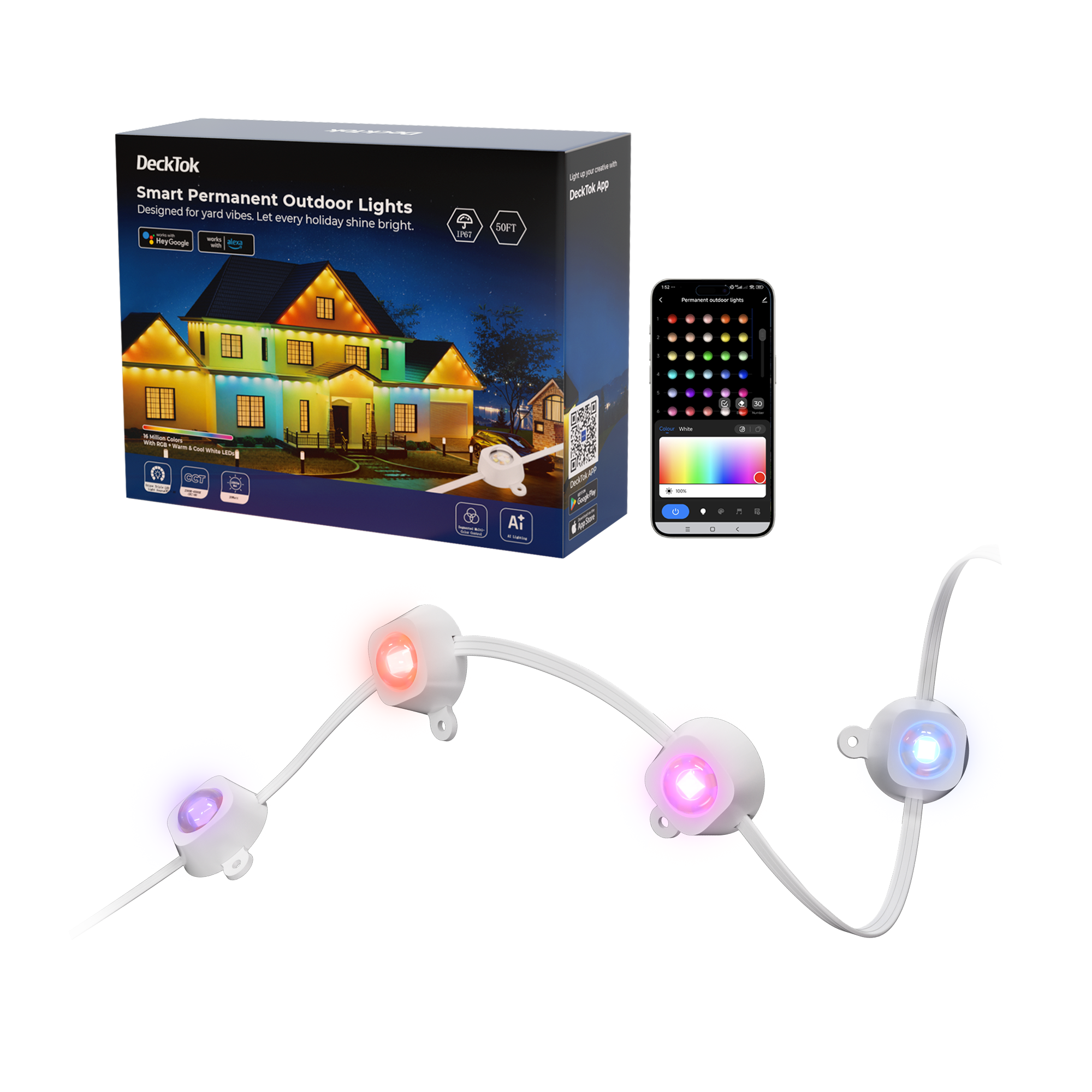 DeckTok Smart Permanent Outdoor Lights Pro