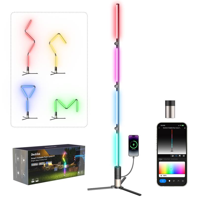 DeckTok Smart Foldable RGB Floor Lamp(with Power Bank)