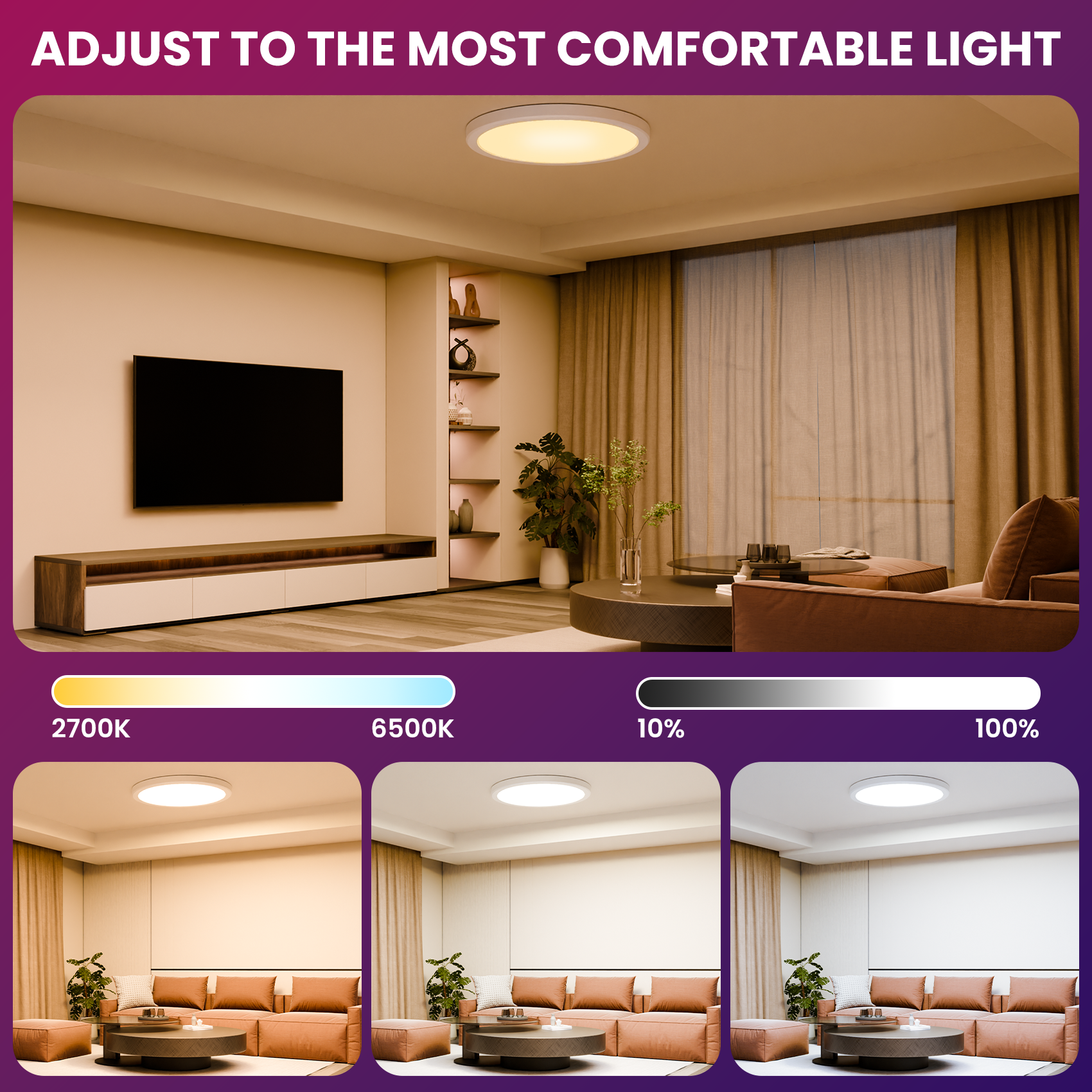 DeckTok RGBCW LED Flush Mount Ceiling Light