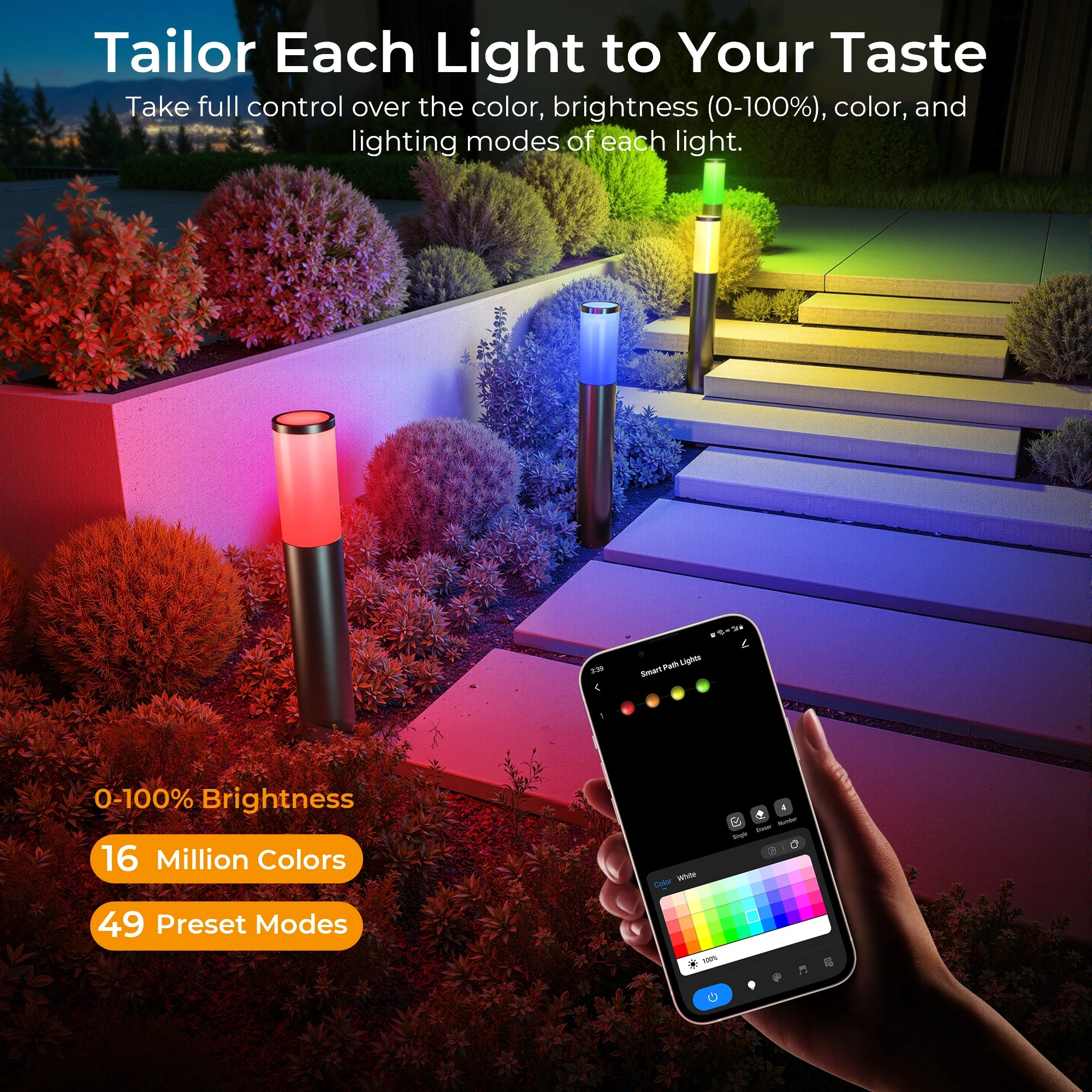 DeckTok Smart Outdoor Pathway Lights (2-pack)