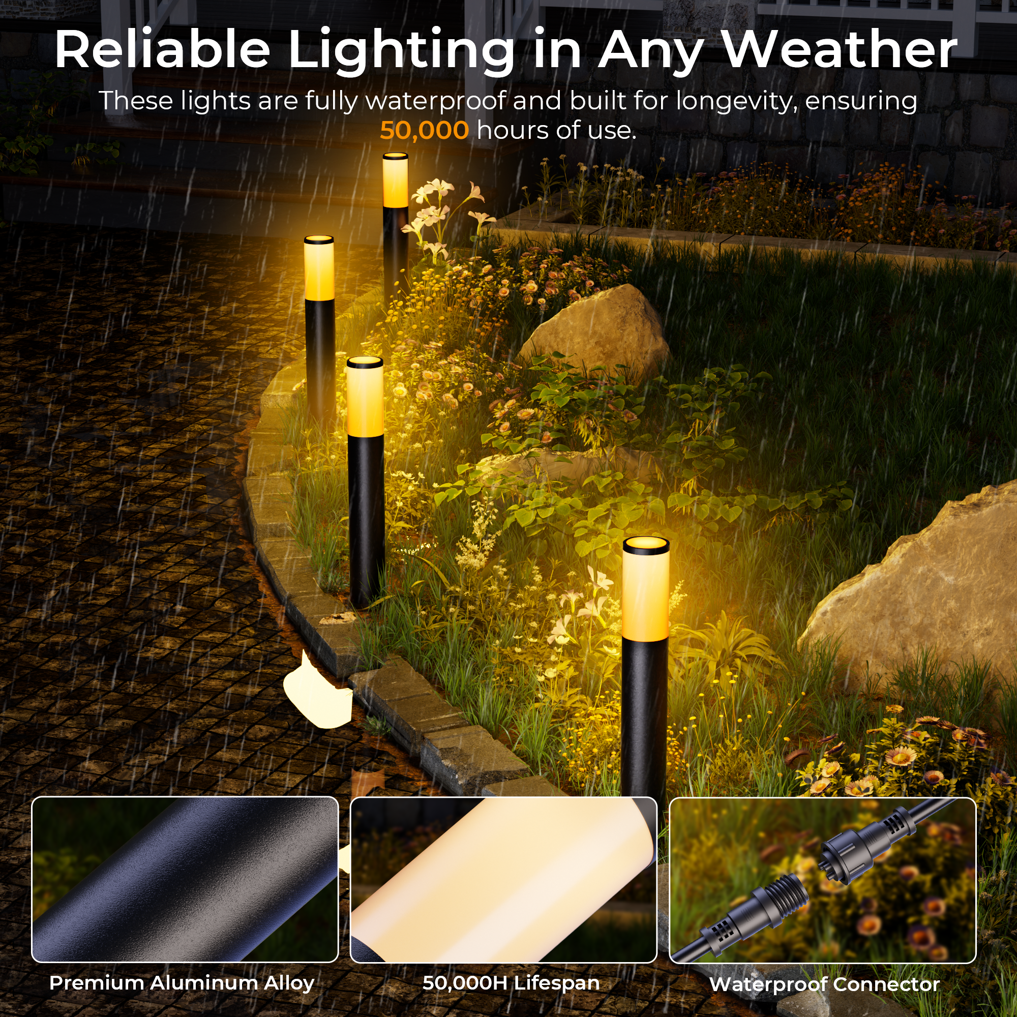 DeckTok Smart Outdoor Pathway Lights (2-pack)