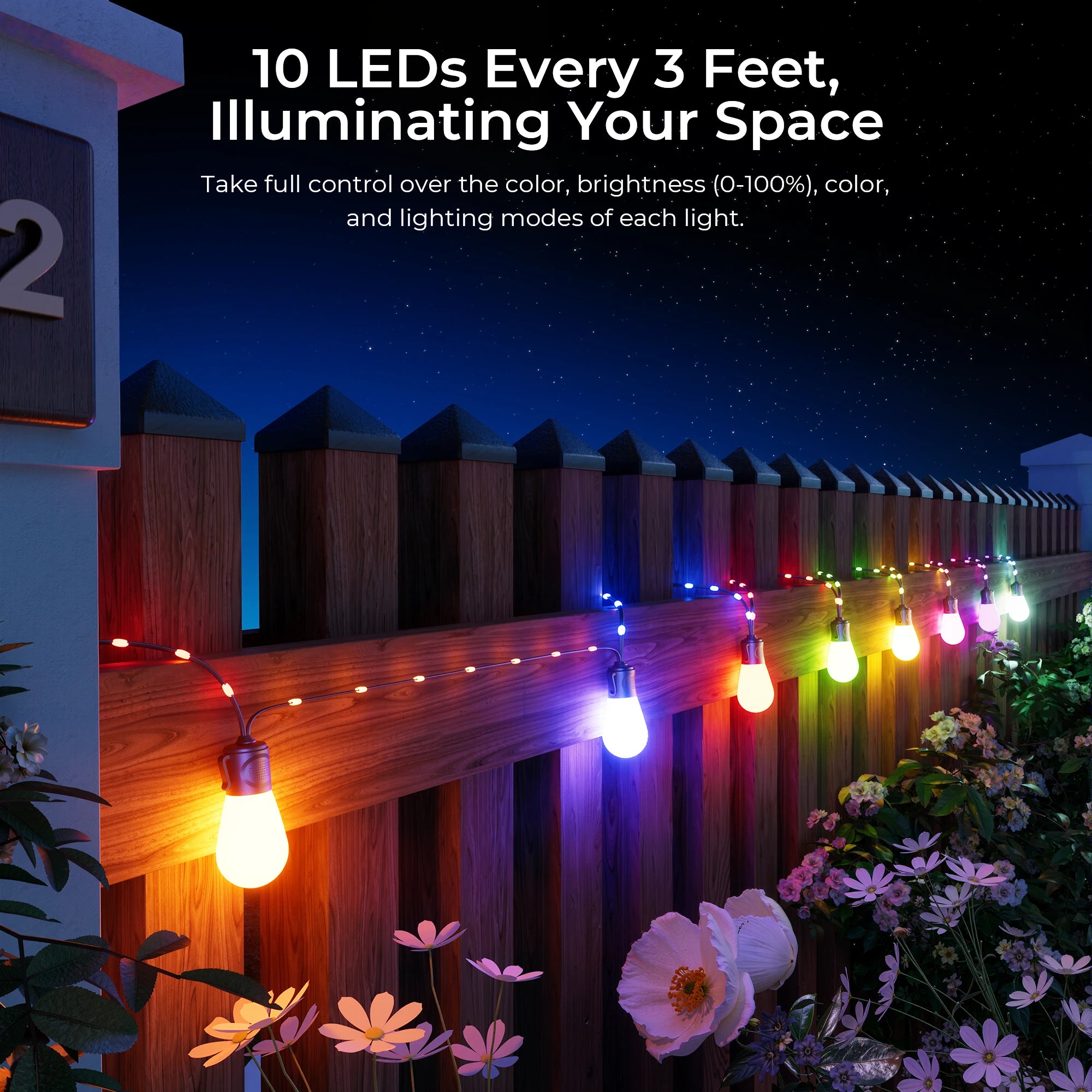 DeckTok Smart Outdoor String Lights(45FT)