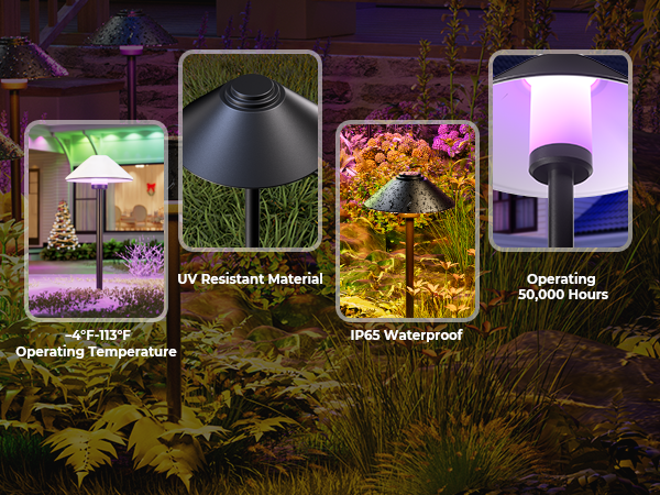 Solar mushroom path lights for garden and yard with waterproof and UV resistant design