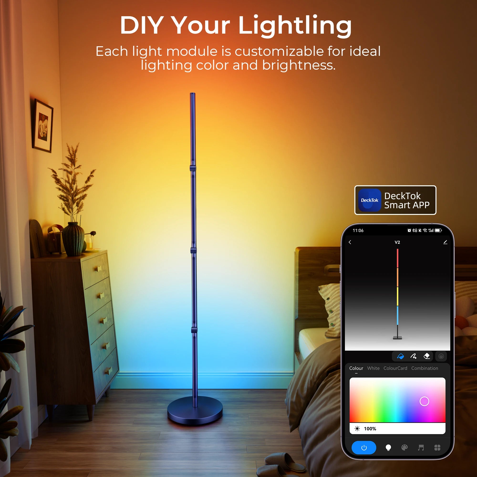 DeckTok Smart Foldable Floor Lamp