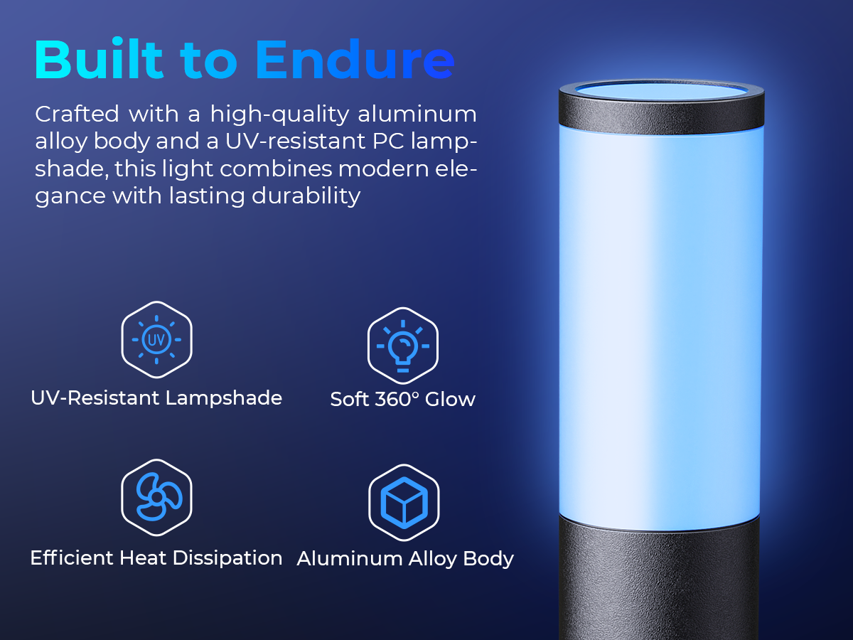 Smart pathway lights with aluminum alloy body and soft 360 degree glow