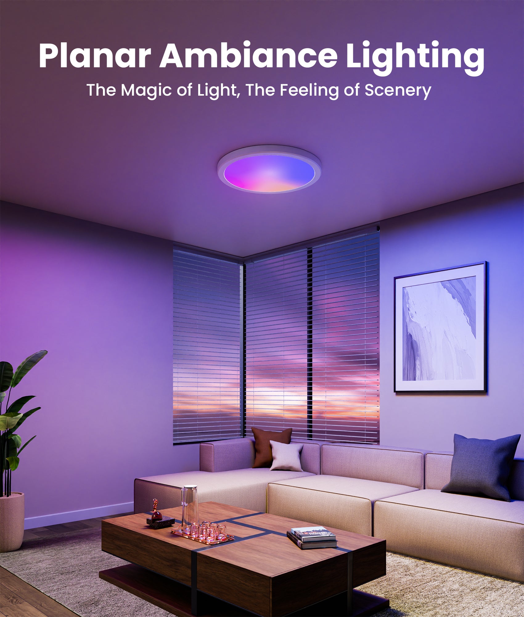 DeckTok RGBCW LED Flush Mount Ceiling Light