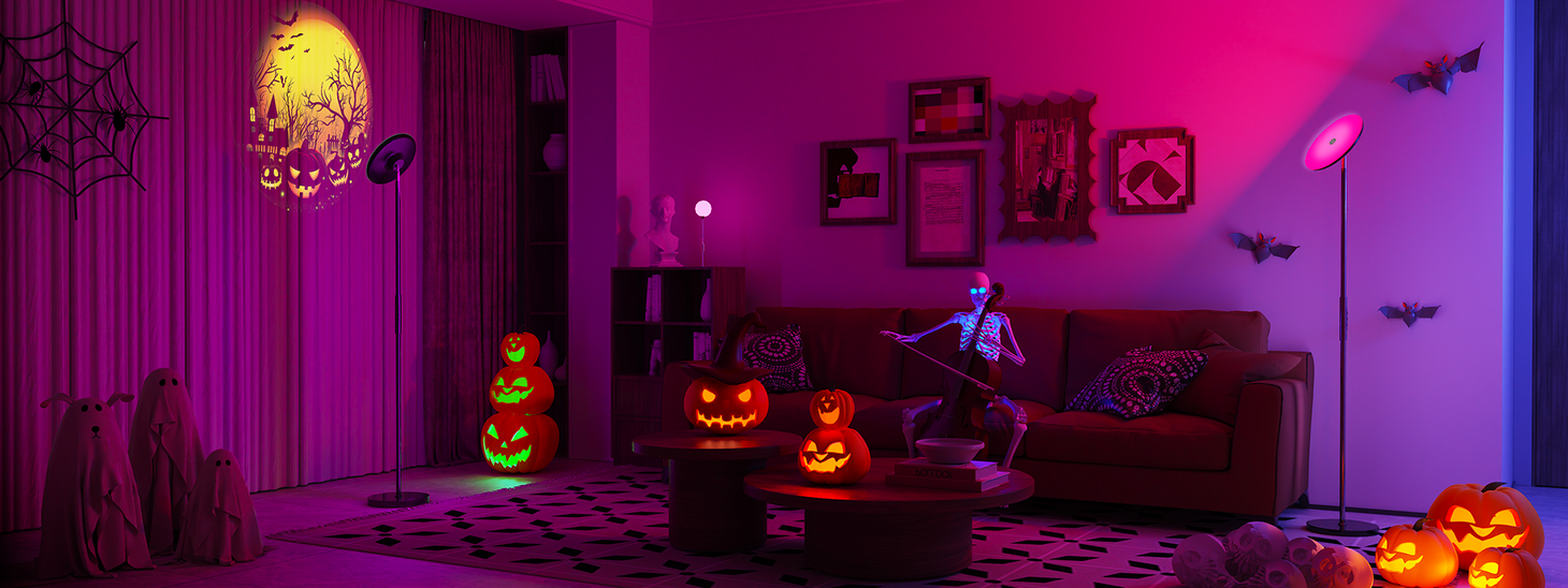 Halloween projection floor lamp with spooky decorative lighting effects