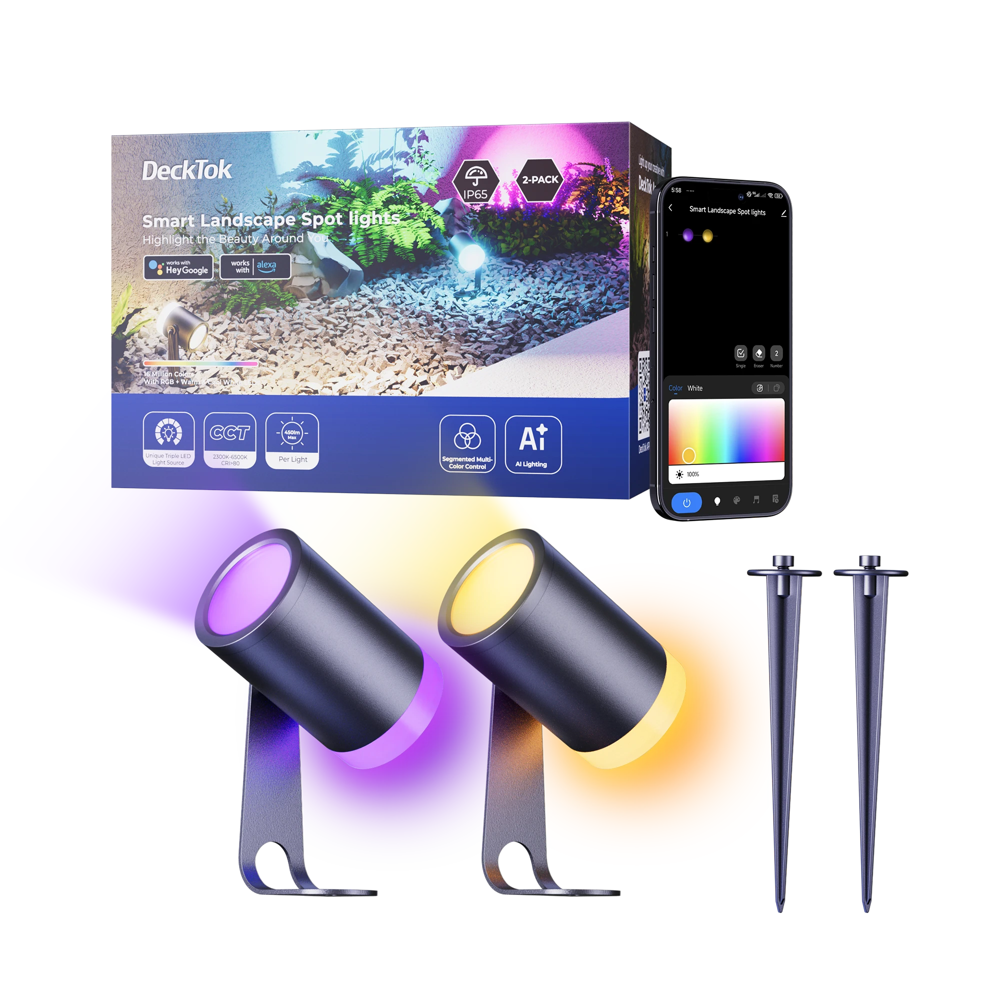 DeckTok Outdoor Spotlights (2-pack)