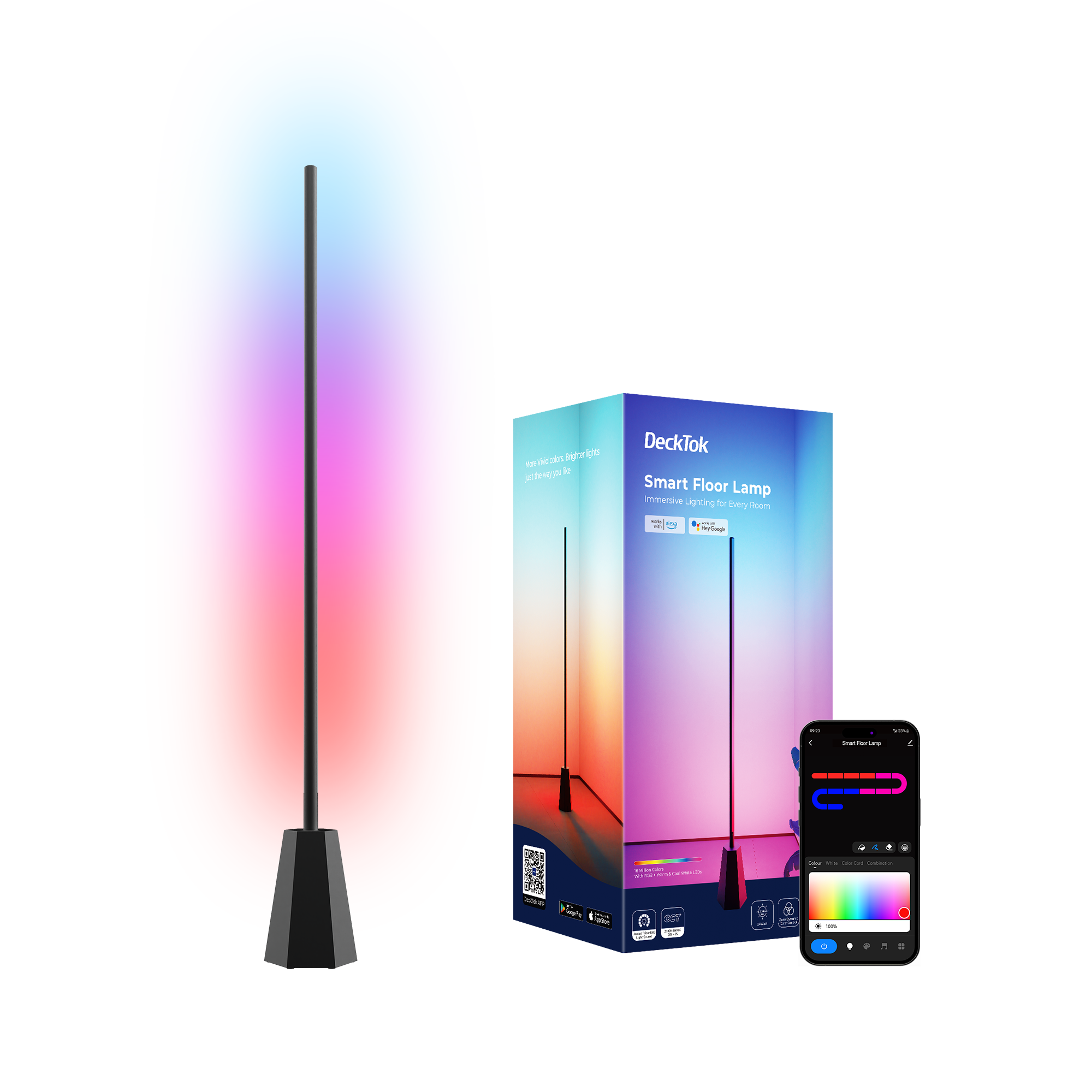 DeckTok RGBWW Smart Corner Floor Lamp